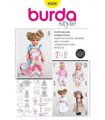 Burda Πατρόν Ρούχα Για Κούκλες 8308