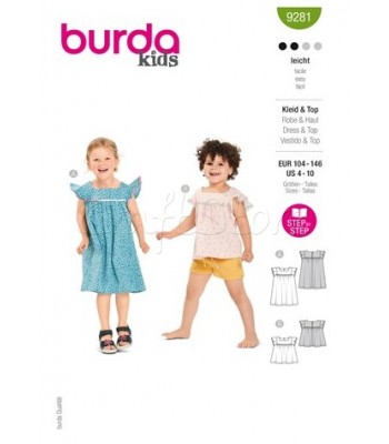 Burda Πατρόν Κοριτσίστικο Φόρεμα και Μπλούζα 9281