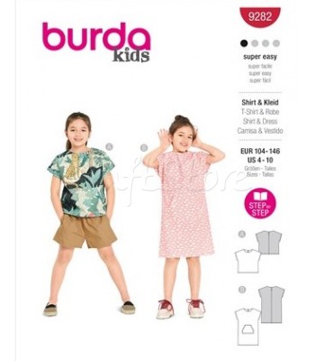 Burda Πατρόν Κοριτσίστικο Φόρεμα και Μπλούζα 9282