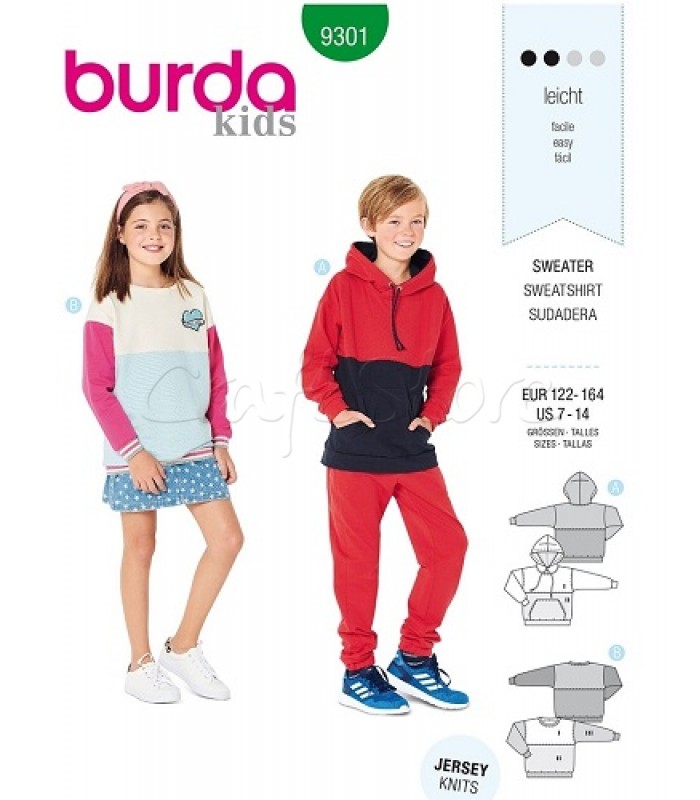 Burda Πατρόν Παιδικά Φούτερ 9301