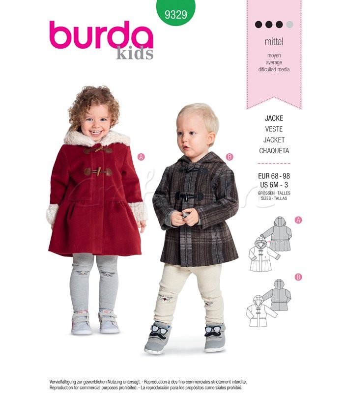 Burda Πατρόν Παιδικά Παλτά 9329