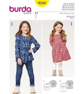 Burda Πατρόν Παιδικά Φορέματα 9350