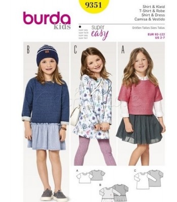 Burda Πατρόν Παιδικές Μπλούζες και Φόρεμα 9351