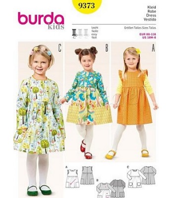 Burda Πατρόν Κοριτσίστικα Φορέματα 9373