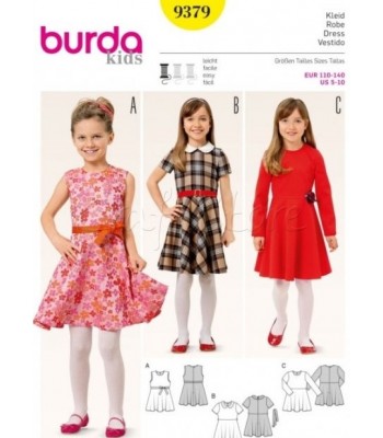 Burda Πατρόν Κοριτσίστικα Φορέματα 9379