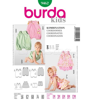 Burda Πατρόν Βρεφικά Ρούχα 9462