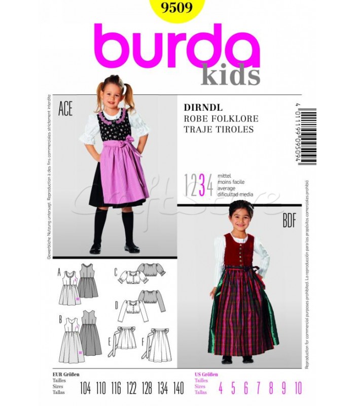 Burda Πατρόν Παιδικά Φολκλόρ 9509