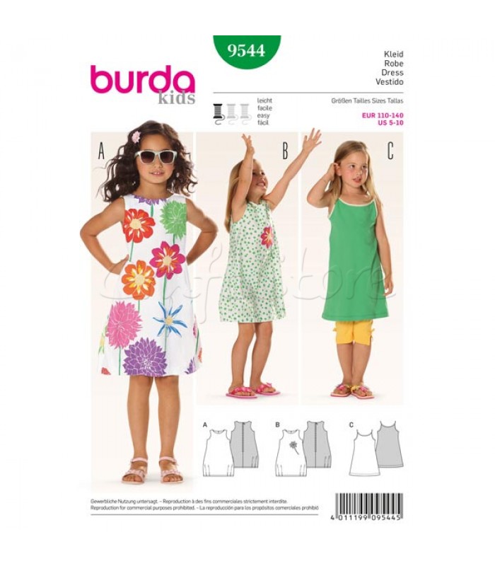 Burda Πατρόν Παιδικά Φορέματα 9544