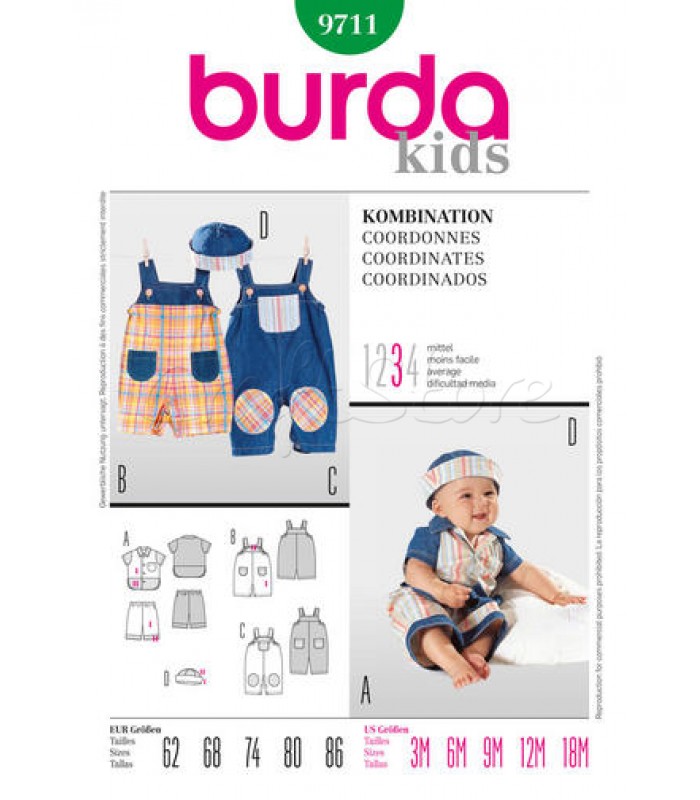 Burda Πατρόν Βρεφικά Ρούχα 9711