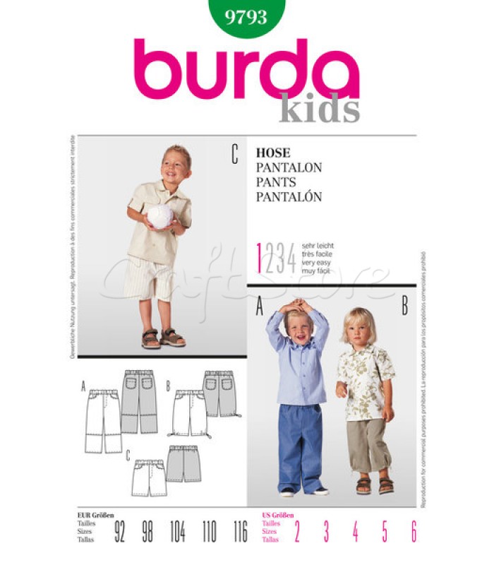 Burda Πατρόν Παιδικά Παντελόνια 9793