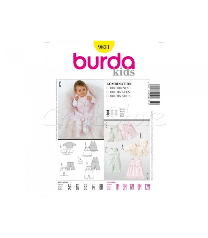 Burda Πατρόν Βρεφικά Ρούχα 9831
