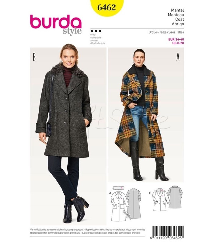  Burda Πατρόν Παλτά 6462