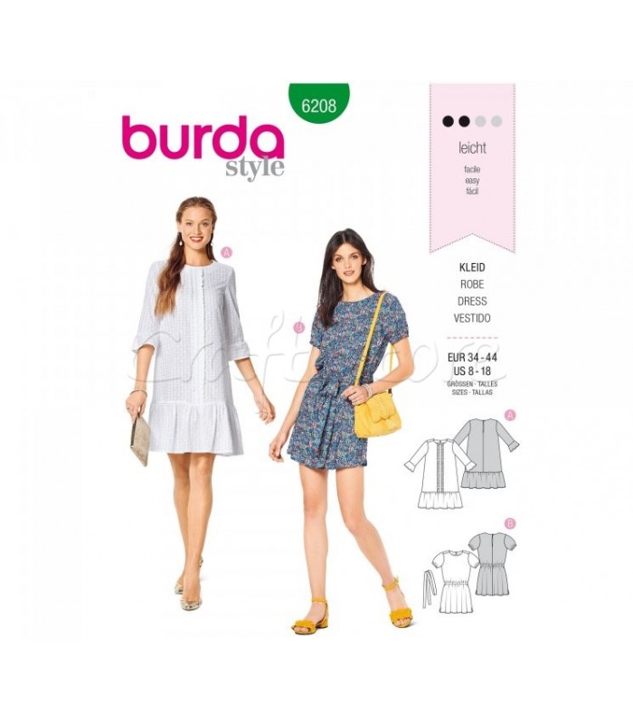  Burda Πατρόν Φορέματα 6208
