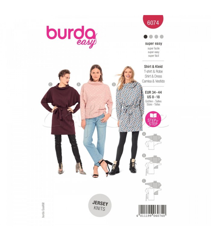  Burda Πατρον  φόρεμα 6074