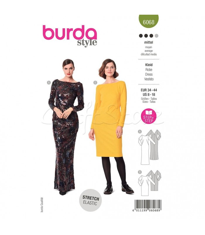  Burda Πατρον  φόρεμα 6068