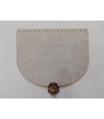 Καπάκι Ημικύκλιο Ανάγλυφο Γκρι Πάγου 28x22 cm με Κούμπωμα Στριφτό Χρυσό