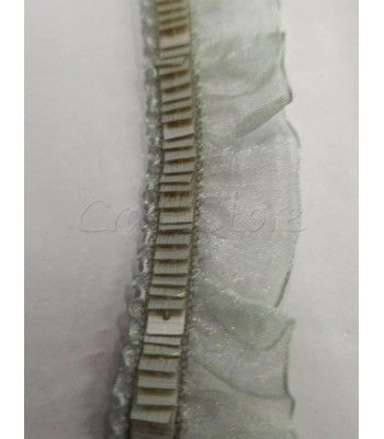 Κορδέλα Οργάτζα με  παγιέτες 1cm (ανά μέτρο)