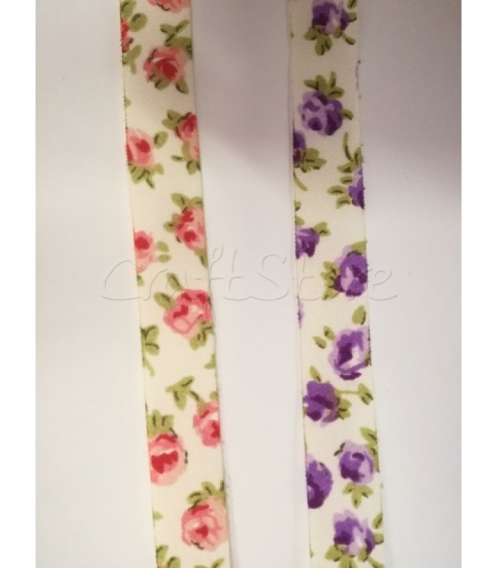 Κορδέλα Υφασμάτινη Floral 1.3 cm /μέτρο
