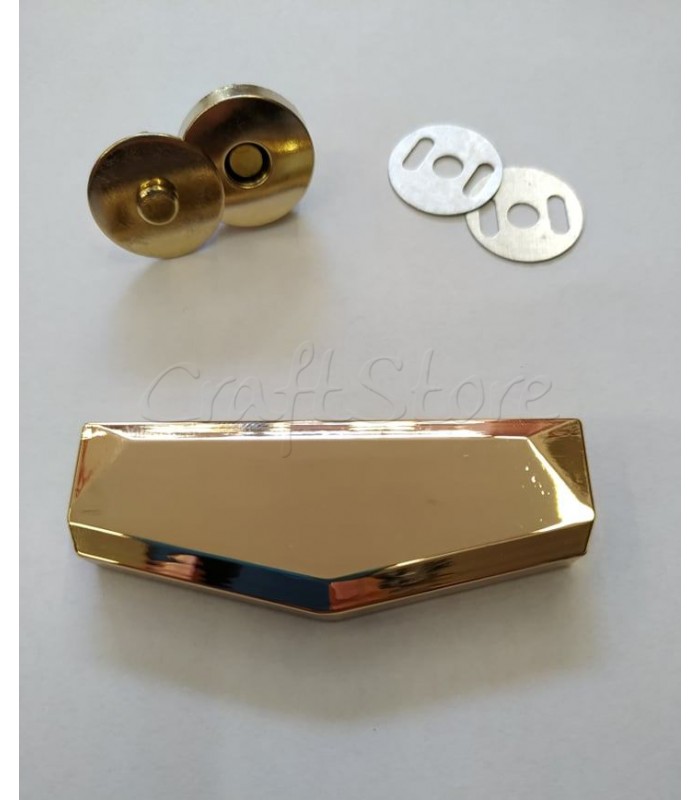 Μεταλλικό Χρυσό Διακοσμητικό Κούμπωμα 6x2.3cm