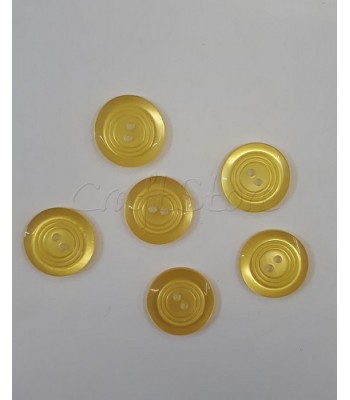 Κουμπιά Πλαστικά Ριγωτά Χρώμα Κίτρινο 23mm/ 6 τμχ 