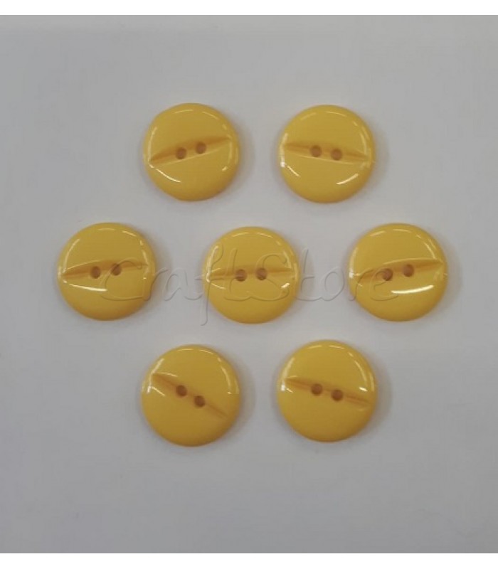 Κουμπιά Πλαστικά Χρώμα Κίτρινο 20mm/ 7 τμχ 