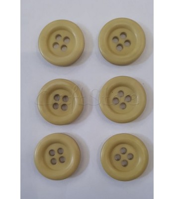 Κουμπιά Πλαστικά Χρώμα Κίτρινο Ώχρα 25mm/ 6 τμχ 