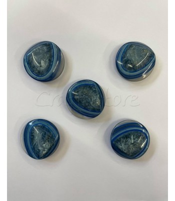 Κουμπιά Κοκκάλινα Μπλε Ρουά Αποχρώσεις 25mm  /5τμχ