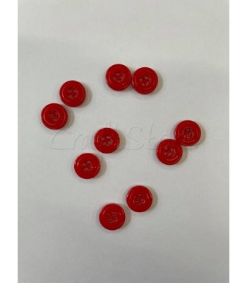 Κουμπιά Μονόχρωμα Κόκκινα 12mm  /50τμχ