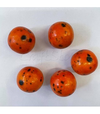 Ξύλινες Χάντρες Orange 25mm/ 5 τεμάχια