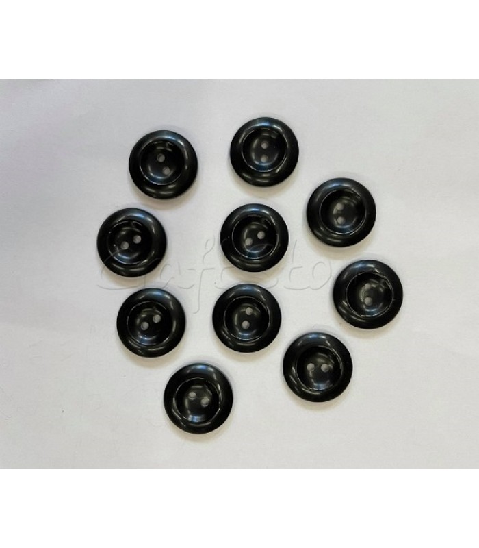 Κουμπί Μαύρο Πλαστικό με 2 Τρύπες 20mm (10 τμχ)