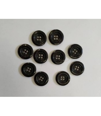 Κουμπί Μαύρο Πλαστικό με Περίγραμμα 20mm (10τμχ)