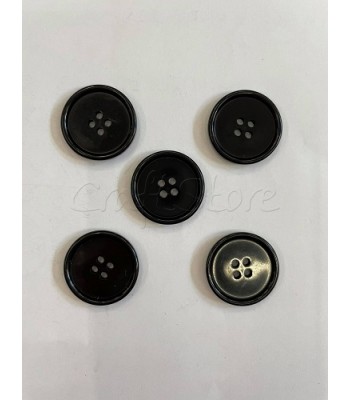 Κουμπί Μαύρο Πλαστικό 25mm (5 τμχ)