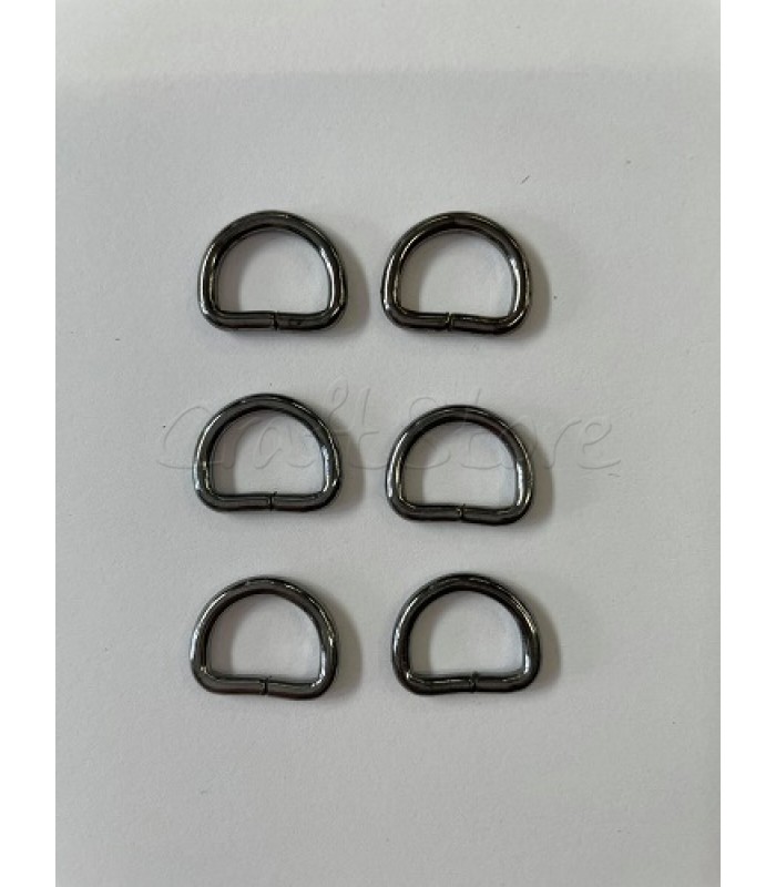 Κρίκος D Μαύρο Νίκελ 1.5.x 0.8 cm/ 6 τεμάχια
