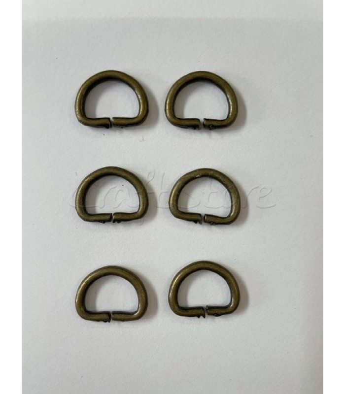 Κρίκος D Μπρονζέ 1.5 x 0.8 cm/ 6 τεμάχια