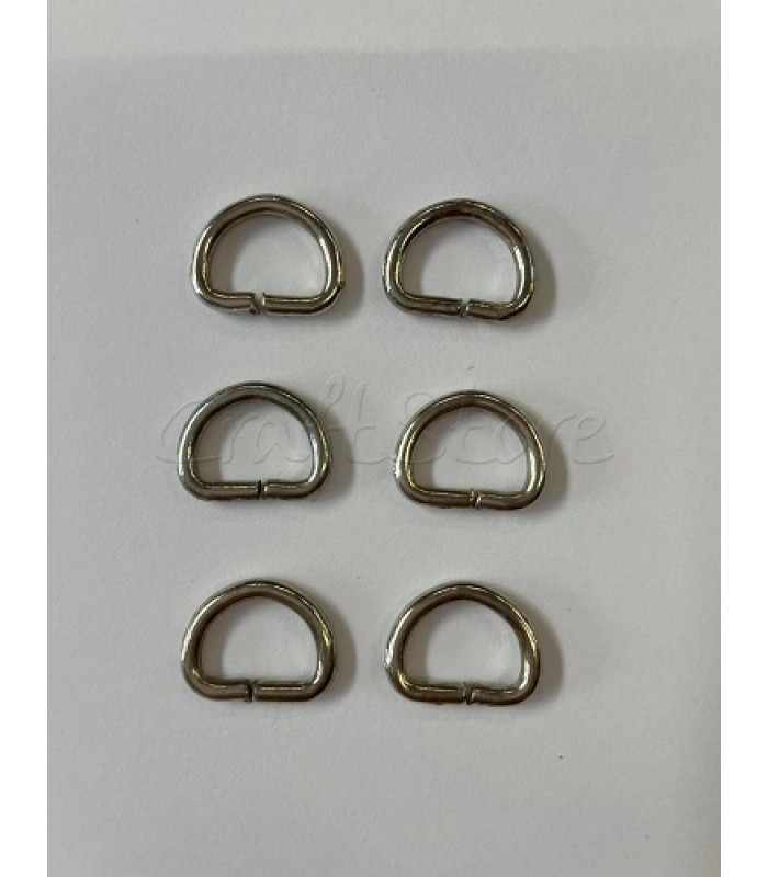 Κρίκος D Νίκελ 1.5x 0.8 cm/ 6 τεμάχια