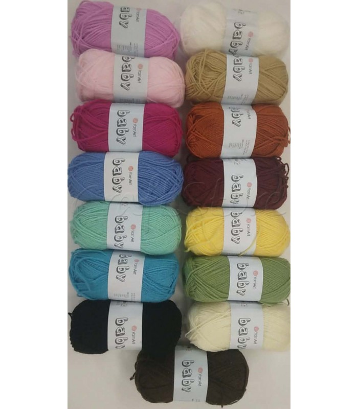 15 ΤΕΜ.Νήματα ακρυλι΄κά BABY-YarnArt