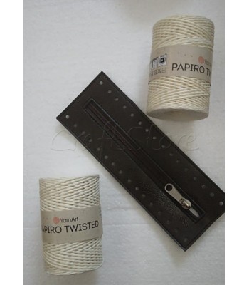 Κιτ  Φερμουάρ 20cm ΜΑΥΡΟ μέ 2 νήματα PAPIRO-TWISTED
