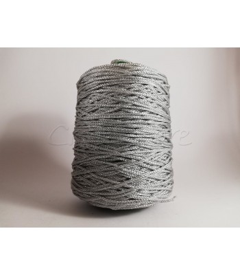 Cono Cordone Μακραμέ Μεταλλιζέ 1mm Γκρι Ασημί 250γρ