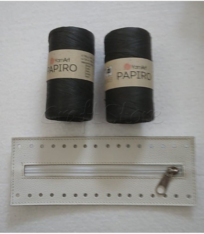 Κιτ  Φερμουάρ 20cm ΛΕΥΚΟ μέ 2 νήματα PAPIRO