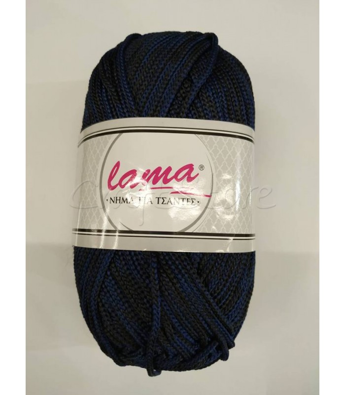 Κορδόνι για Τσάντες Lama Δίχρωμο Μαύρο Μπλε/ 200γρ