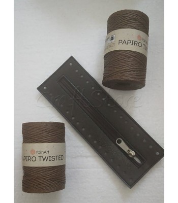 Κιτ  Φερμουάρ 20cm ΚΑΦΕ μέ 2 νήματα PAPIRO-TWISTED