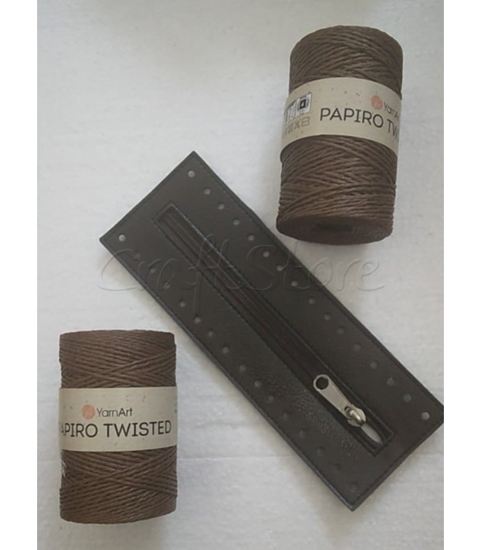 Κιτ  Φερμουάρ 20cm ΚΑΦΕ μέ 2 νήματα PAPIRO-TWISTED