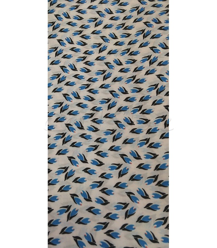 Φόδρα polyester/ μπλε κρινάκια 1Μ Χ1.50Μ