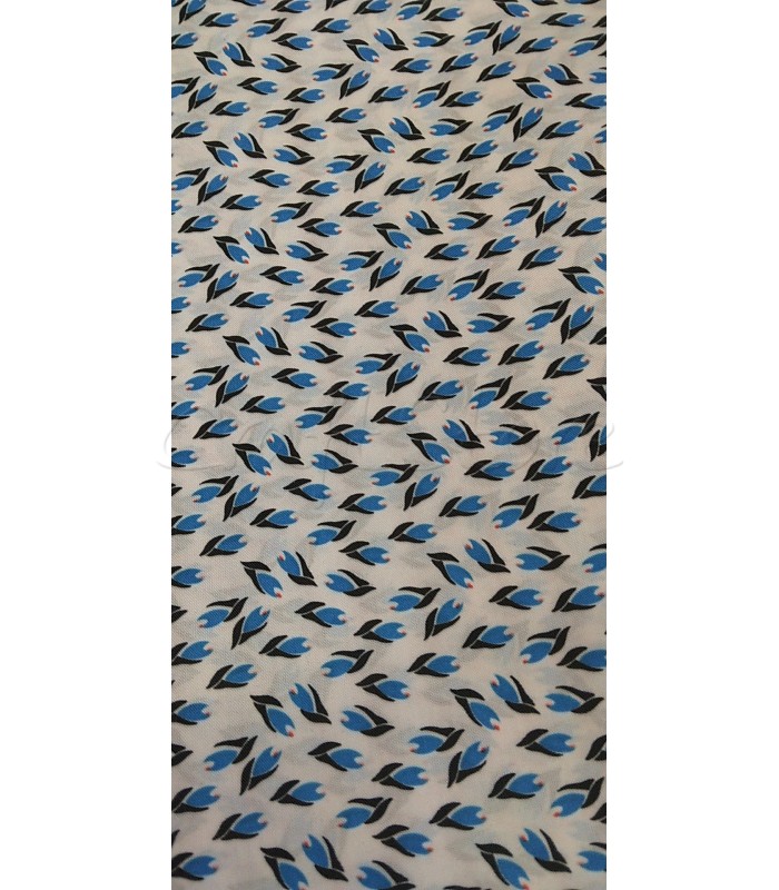 Φόδρα polyester/ μπλε κρινάκια 1Μ Χ1.50Μ