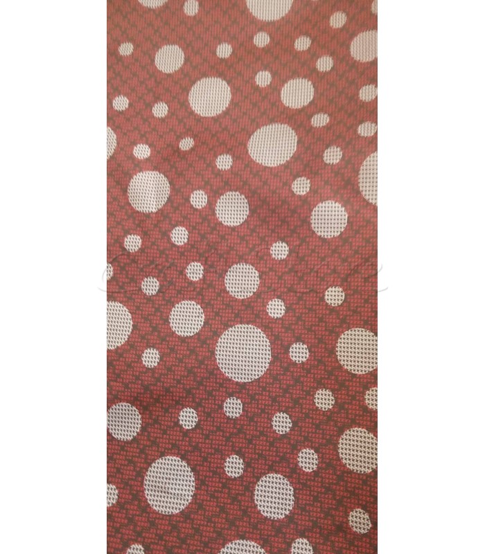 Φόδρα polyester  κ΄΄ύκλοι γκρι-κόκκινο φόντο. 1μ X150μ