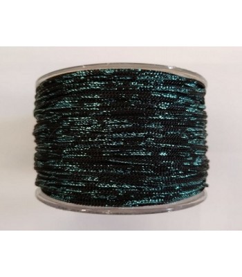 Cordone 1.8mm Μαύρο με Μεταλλιζέ Πράσινο Μέντας 1τμχ 260γρ