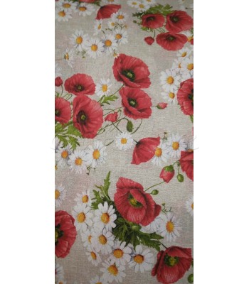 Λονέτα με παπαρούνες-Χαμομήλια.0.50 χ1,40cm