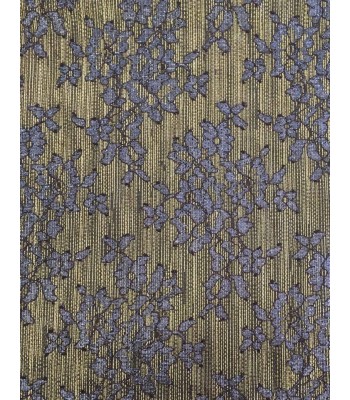 Ύφασμα Χρυσό με Floral μοτίβο σε Αποχρώσεις Μπλε Ραφ  50εκ. Χ 1.5μ.